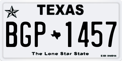 TX license plate BGP1457