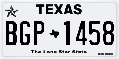 TX license plate BGP1458