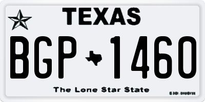 TX license plate BGP1460