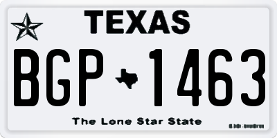 TX license plate BGP1463
