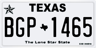 TX license plate BGP1465