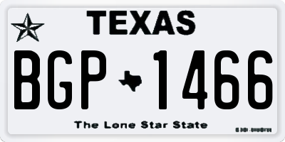TX license plate BGP1466