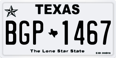 TX license plate BGP1467