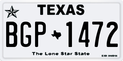 TX license plate BGP1472