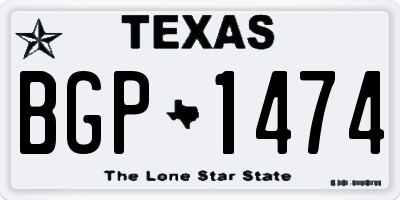 TX license plate BGP1474