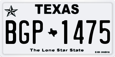 TX license plate BGP1475