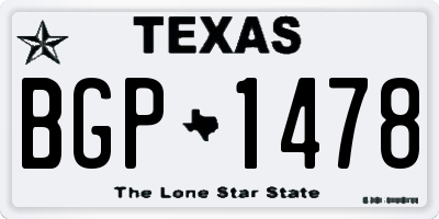 TX license plate BGP1478