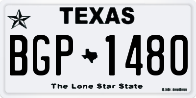 TX license plate BGP1480