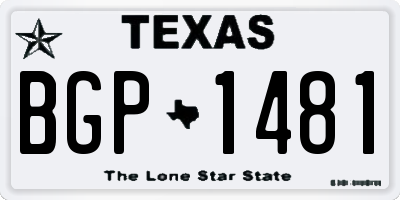 TX license plate BGP1481