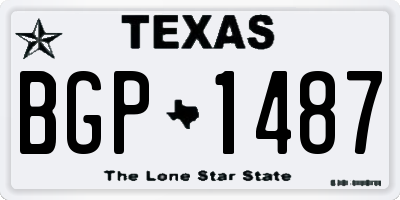 TX license plate BGP1487