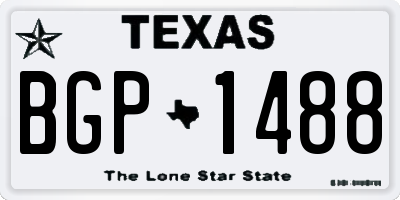 TX license plate BGP1488