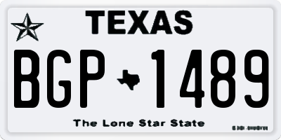 TX license plate BGP1489