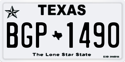 TX license plate BGP1490