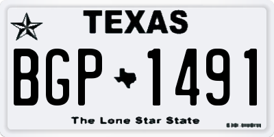 TX license plate BGP1491