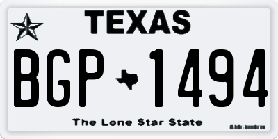 TX license plate BGP1494