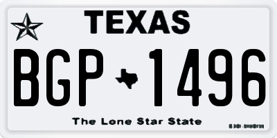 TX license plate BGP1496