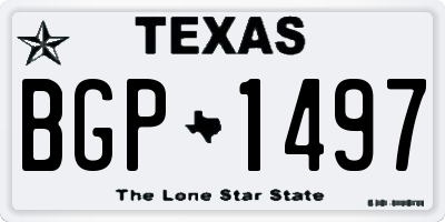 TX license plate BGP1497