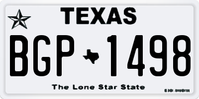 TX license plate BGP1498
