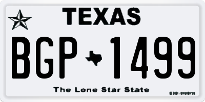 TX license plate BGP1499