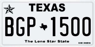 TX license plate BGP1500