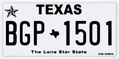 TX license plate BGP1501