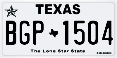 TX license plate BGP1504