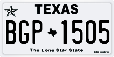 TX license plate BGP1505