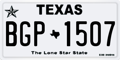 TX license plate BGP1507