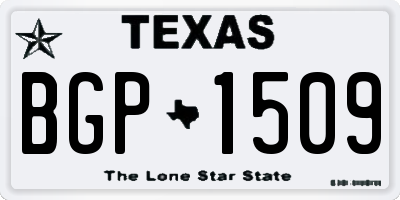 TX license plate BGP1509