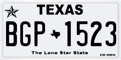 TX license plate BGP1523