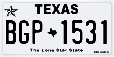 TX license plate BGP1531