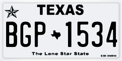 TX license plate BGP1534