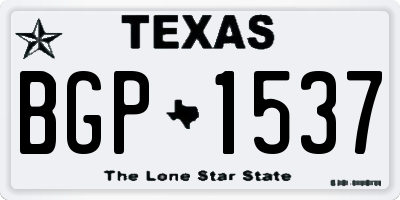 TX license plate BGP1537