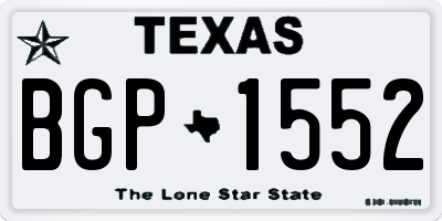 TX license plate BGP1552