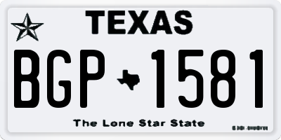TX license plate BGP1581