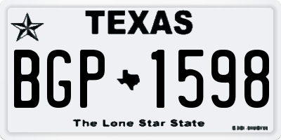 TX license plate BGP1598