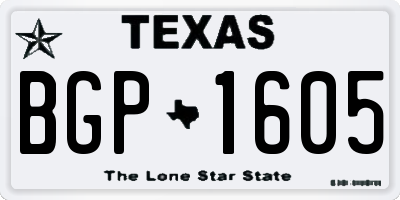 TX license plate BGP1605