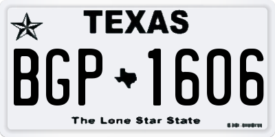 TX license plate BGP1606