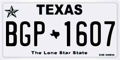 TX license plate BGP1607