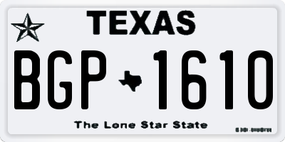 TX license plate BGP1610