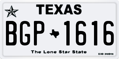 TX license plate BGP1616