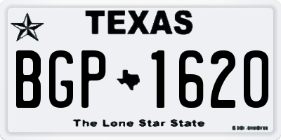 TX license plate BGP1620