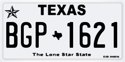 TX license plate BGP1621