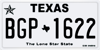 TX license plate BGP1622