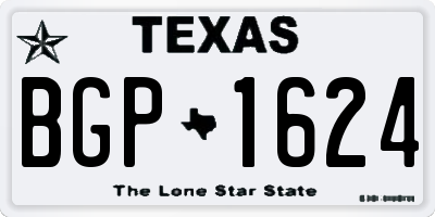 TX license plate BGP1624
