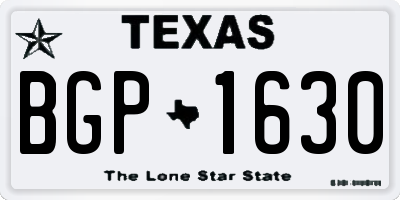 TX license plate BGP1630