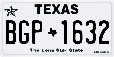 TX license plate BGP1632