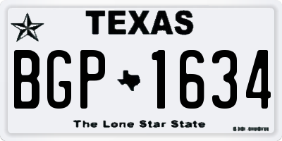 TX license plate BGP1634