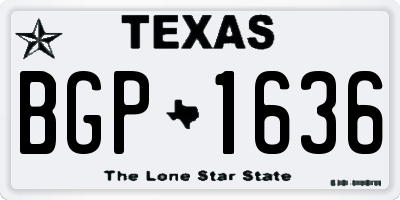TX license plate BGP1636