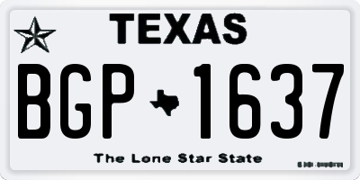 TX license plate BGP1637